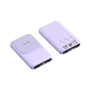 CCAGU 맥세이프 고속충전 보조배터리 무선15W 대용량 20000mAh 케이블 일체형 LCD잔량표시