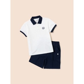 [브랜드정품]빈폴키즈 공식브랜드관 [BEANPOLE KIDS] 피케 반팔 상하세트 화이트 (BI5342U121) 등교룩 등원룩