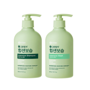 그린핑거 유아용 힘센보습 에센셜 워시 300ml + 샴푸 300ml 세트, 1세트