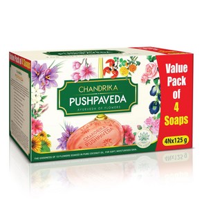 인도정품 Chandika Pushpaveda fo Petal Soft with Ayuveda of flowes 125g (4개 팩), 4개