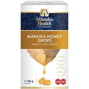 마누카 꿀 목캔디 Manuka Health Manuka Honey Dops Lemon & Ginge 15, 65g, 1개