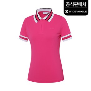 [와이드앵글 공식] [골프] 여성 CO 니트 믹스 폴로 티셔츠 L WWM23223P8
