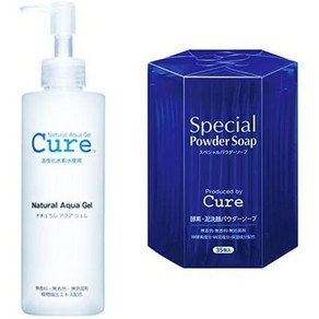 일본직발송 6. 【세트 구입】CURE(큐어) 내츄럴 아쿠아젤 CURE 단품 250G 효소 세안 SPECIAL POWDER SOAP