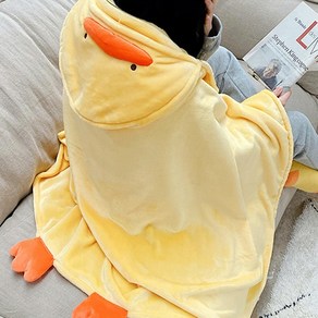 오린이 똑딱이 오리 후드 집순이 극세사 망토 담요 [Duck Chaacte Hoodie Blanket Manteau Cape]