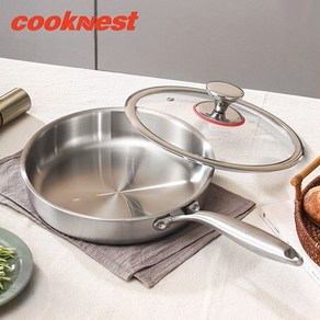 CookNest 인덕션 316 스텐 후라이팬 스테인레스 프라이팬 논코팅팬, 1개, 30cm