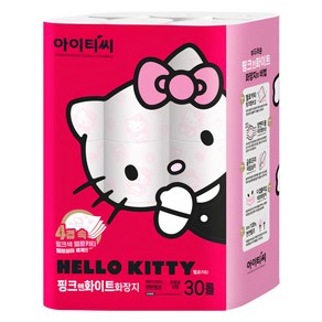 ITC 헬로키티 핑크앤화이트 천연펄프 4겹 화장지, 20m, 30개입, 1개