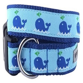 The Wothy Dog Squit Whale Adjustable Designe Pet Dog Co 가치 있는 개 물총고래 조절 가능한 디자이너 애완견 목걸이 블루, No option, 1개