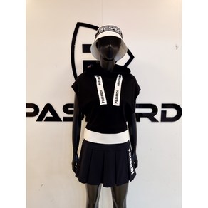 [파사디] 여성 A 라인 맞주름 스커트 캐주얼한 가을 골프 큐롯 블랙 P23FSK534MBK