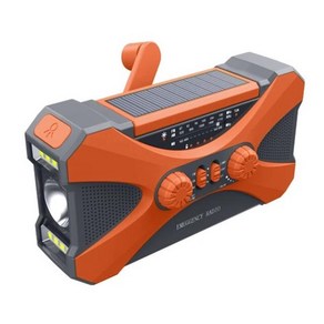 슈퍼 큰 배터리 비상 라디오 태양 손 크랭크 10000mAh 모바일 장치 SOS 알람 AM/FM/NOAA LED 손전등, 2) Oange
