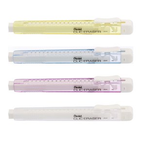 Pentel 펜텔 아인 클릭 이레이져 지우개 (Non-PVC) Pentel Ain ZE81, 클릭전용리필(2개입)