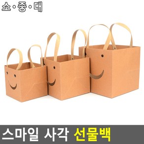 정 사각 흰색 크라프트 화분 선물 포장 쇼핑백 종이 가방 10cm 12cm 15cm, 소 - 브라운