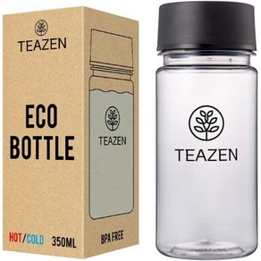 TEAZEN 에코보틀12oz 350ml 재사용 가능한 식수통 경량 누수 방지 디자인 BPA 프리 넓은 입 청소가 간편합니다, Simple, 1개