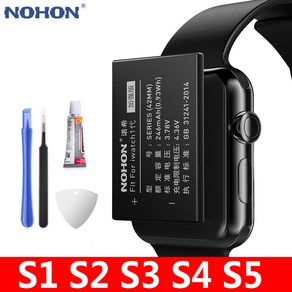 NOHON Apple Watch 배터리 애플 워치 1 2 3 4 5 시리즈 42mm 자가수리 배터리 iWatch S1 S2 S3 GPS LTE S4 S5 38mm 40mm 배터리