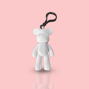 무지 DIY 베어브릭 키링 만들기 아트베어 가방고리 미술놀이 미술교구 푸어링아트, 1개, 04.베어 8cm 고리형 화이트