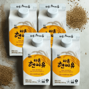 라온현미유 현미유 500ML x 4개 멸균팩 국내산 미강유 아기식용유 NON GMO, 500ml 4개