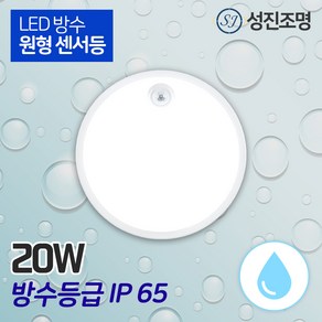 LED 방수 센서등 20W 실외 벽등 겸용 IP65, 화이트(6500K)