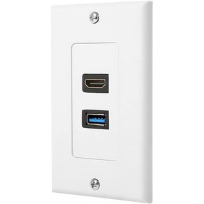 Wall Plate HDMI and USB 3.0 Wall Plate HDMI Wall 월 플레이트 HDMI 및 USB 3.0 월 플레이트 HDMI 벽면 충전기 콘센트 장착, 1개, USB+HDMI