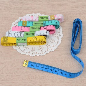 socean 의류 재단용 끈타입 피팅 줄자 -컬러 150CM INCH 칼라 줄자 measuring tape auto tapeline 곡선 재기 스트링 수동 손 감