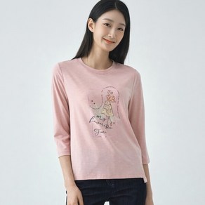 [지센] 슬럽 세레나 라운드 7부 티셔츠 LCTSO322_PK