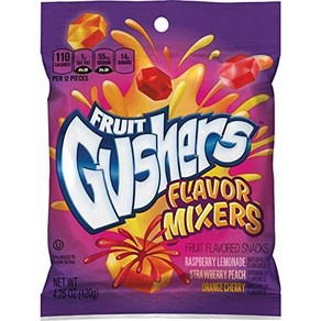 Fuit Gushes Flavo Mixes  Gluten Fee Gummy Snacks  4.2 과일 Gushes 맛 믹서  글루튼 프리 젤리 스낵  4.25온스, 1개, 120g