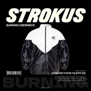 [STROKUS] 스트로커스 2024 바람막이 STRWB-2404 블랙컬러 배드민턴&탁구&스쿼시&테니스&스포츠&라온스포츠