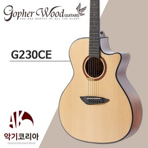 고퍼우드 G230CE 탑솔리드 픽업 EQ 어쿠스틱 통기타, 1개