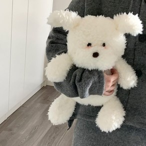 루시아이 솜뭉치 뽀글이 강아지 인형, 소형(30cm), 1개