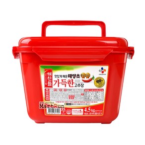 해찬들 태양초 가득한 고추장 4.5kg 1개 식사 외식 한식 즉석요리 정식 점심시간, 4.5kg × 1개