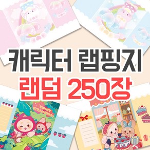 귀여운 캐릭터 다꾸 랜덤박스 랩핑지 2.5권 250장 포장지 이벤트 다꾸 [허니마켓]