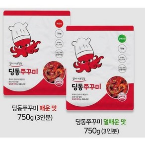 [딩동쭈꾸미]맛있게 매운 쭈삼 딩동 양념 주꾸미 볶음 750g x 1팩 덜매운맛