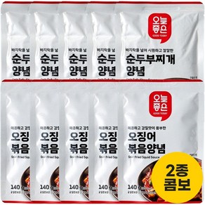 오늘좋은 한식 요리양념 기획 순두부찌개 130g*5개+오징어볶음 140g*5개, 5개, 130ml