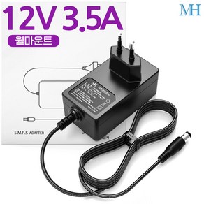 명호전자 12V 3.5A 아답터 어댑터 노트북아답터 모니터, 12V3.5A 벽걸이형, 1개