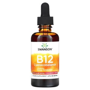 스완슨 B12 시아노코발라민 액상 딸기 1000mcg 2 fl oz (59 ml), 59ml, 1개