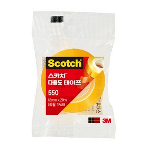 3M 스카치 투명 테이프 리필 550R 12mm 20m 다용도 OPP 테이프, 01_550R 12mm x 20m