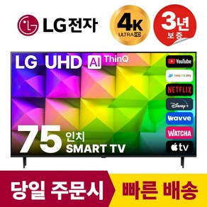 LG전자 75인치(190CM) 4K 울트라HD 스마트 TV 75UR8000 국내OTT이용가능, 방문설치, 스탠드형, 75