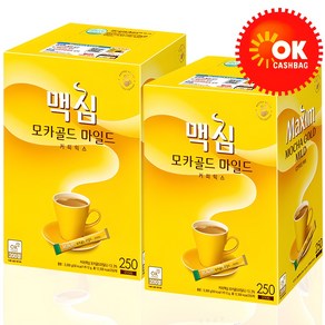 맥심 모카골드 커피믹스 250T+250T, 250개입, 2박스, 12g