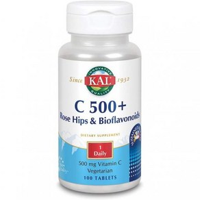 RH 바이오플라보노이드 지속 방출 정제가 포함된 KAL C-500 500mg 100 카운트, 1개