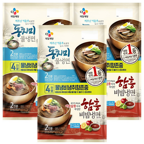 CJ 동치미 물냉면 + 비빔냉면 3개세트 (총 4147g), 3개, 4.147kg