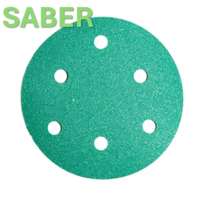 SABER 5인치(125mm) 6홀 지르코니아 필름 원형사포 (1BOX 100장), #150, 100개