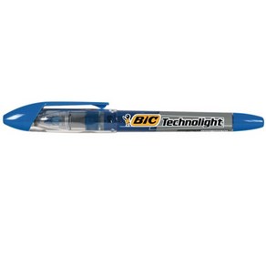 천지몰 BIC 테크노라이트 형광펜 하늘색 3.0MM 12자루 1각, 1개, 1