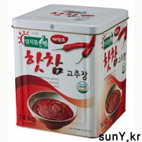 양지뜰 태양초 핫참 고추장 17kg 캔박스 대용량 영업용, 1개