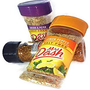 Ms Dash Salt Fee Seasoning 3pk Includes Lemon Pepp Ms Dash 무염 시즈닝 3팩에는 레몬 페퍼 닭고기 양파와 허브가 포함되어 있습니, 1개, 204.12g