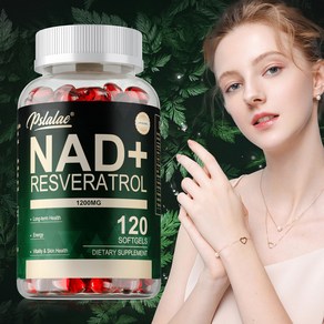 NAD 보충제 1200mg - 레스베라트롤이 함유된 리포좀형 NAD+ 보충제 NAD 플러스 부스팅 - 세포 건강 지구력 및 건강한 노화 지원 - 초강력 캡슐, 1개, 60정