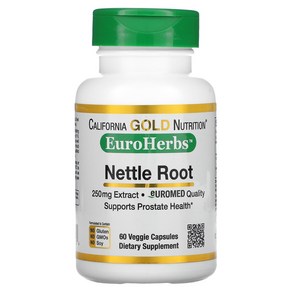 Nettle Root EuoHebs Euopean Quality 250mg 60 베지캡, 1개, 60정