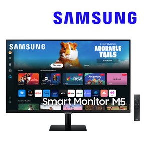 삼성전자 27인치(68.6cm) M5 스마트 TV 블랙 삼탠바이미 OTT 소형 원룸 캠핑카 TV 삼성 TV 플러스, 단순배송상품, 스탠드형, 삼성 27인치 스마트 TV 블랙, 68.6