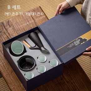 림401 블랙매니아 사케잔 도쿠리 정종잔 소주잔 고급 선물세트, B 선물세트, 1개