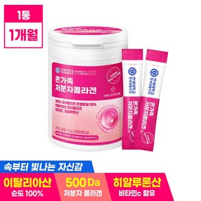 [500달톤] 연세 광채스틱 온가족 저분자콜라겐 30포 이탈리아산 레몬맛 분말스틱 비타민C 히알루론산 잠들기 전 1포, 60g, 1개