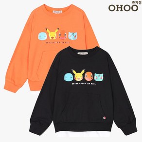 오후 중계점 이월상품 소량입고 *30%할인중* 포켓몬 포켓 맨투맨 (2Color) 귀여운 포켓몬스터 캐릭터 포인트 디자인 레이어드 스타일 맨투맨 긴팔티셔츠 5~12세