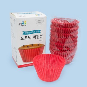 제이팩토리 유산지컵 노르딕 빨강 55mm [800ea], 800개, 원형-빨강