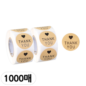 [모핸] 38mm 롤 스티커 500P, 2개, 크라프트땡큐